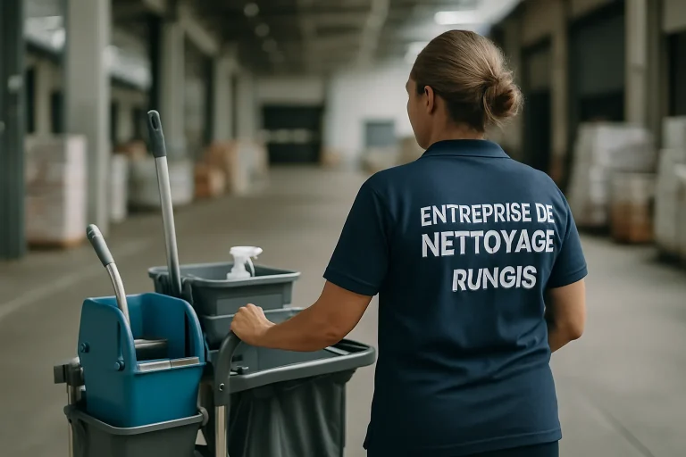 Équipe de nettoyage à Rungis utilisant des équipements modernes dans un appartement.